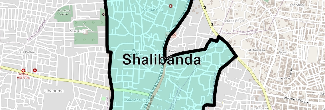 Location Map of Shalibanda, Hyderabad