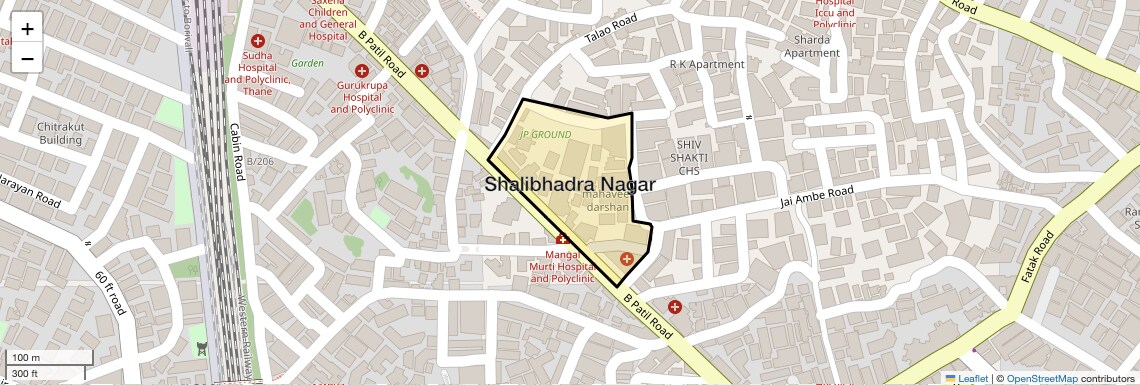 Location Map of Shalibhadra Nagar, Thane
