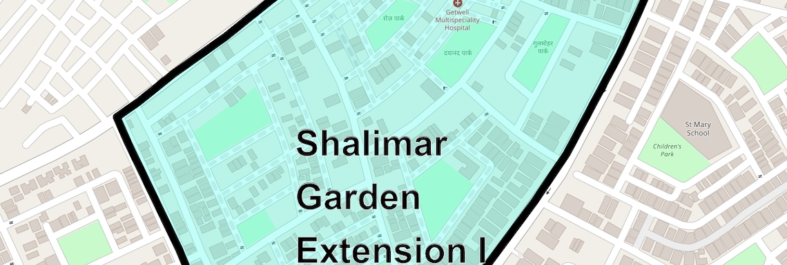 Location Map of Shalimar Garden Extension I, Ghaziabad