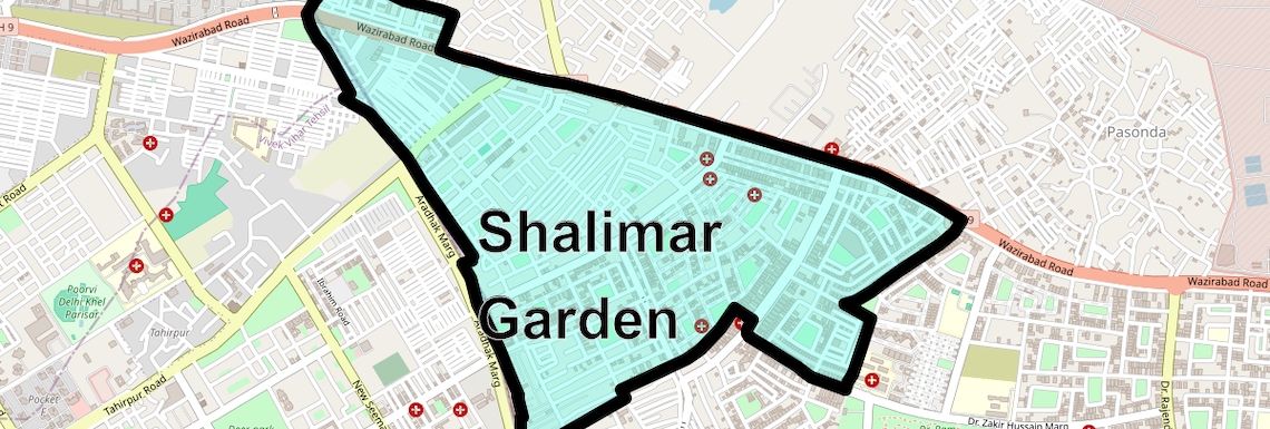 Location Map of Shalimar Garden, Ghaziabad