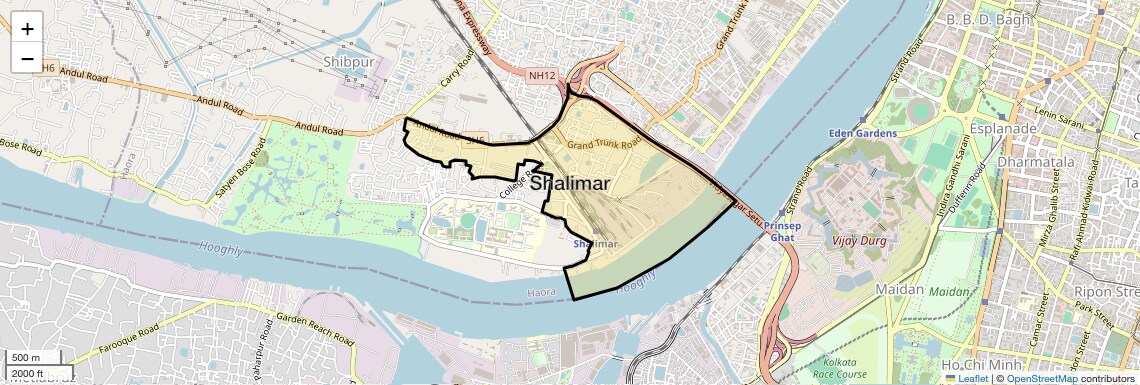 Location Map of Shalimar, Kolkata