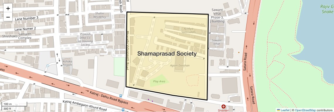 Location Map of Shamaprasad Society, Pune