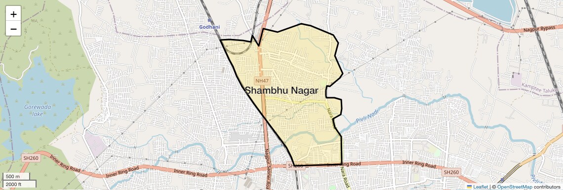 Location Map of Shambhu Nagar, Nagpur