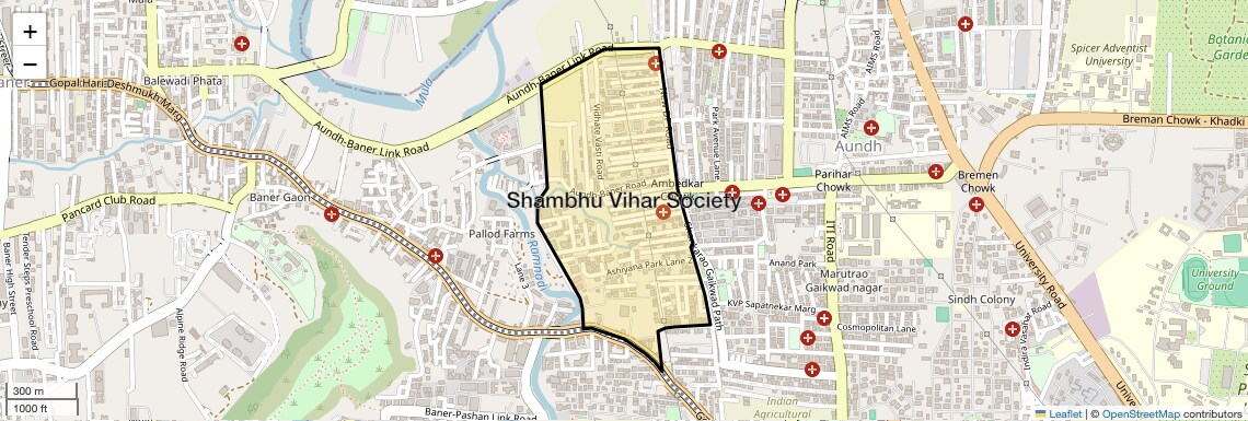 Location Map of Shambhu Vihar Society, Pune