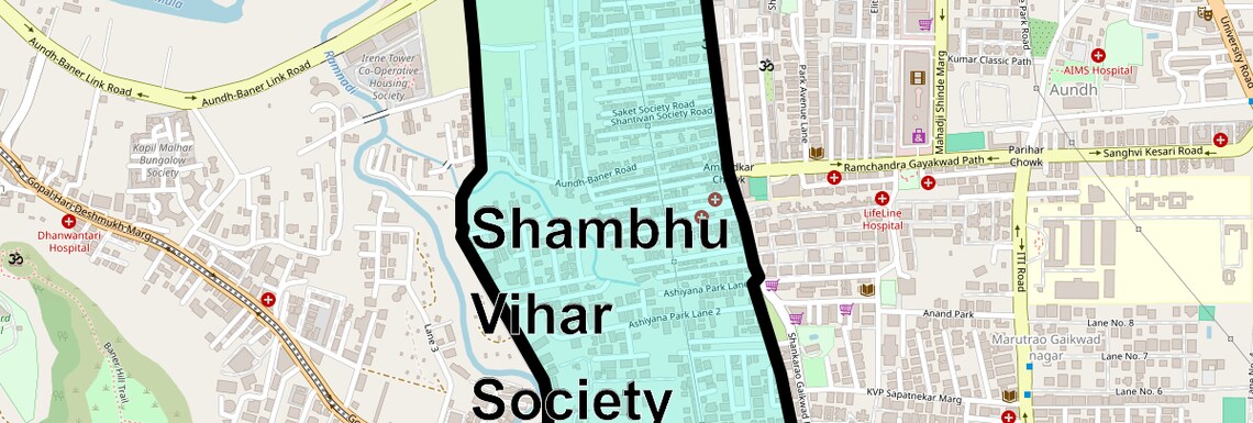 Location Map of Shambhu Vihar Society, Pune