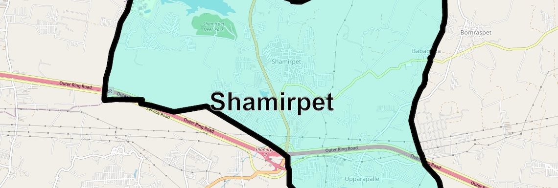 Location Map of Shamirpet, Hyderabad