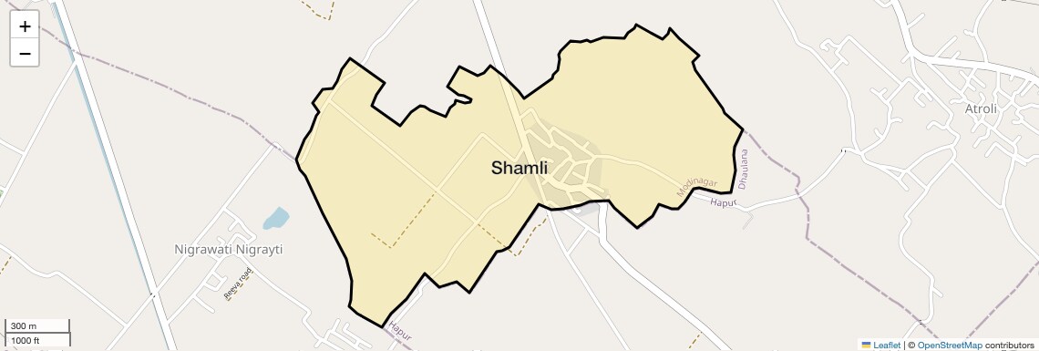 Location Map of Shamli, Ghaziabad