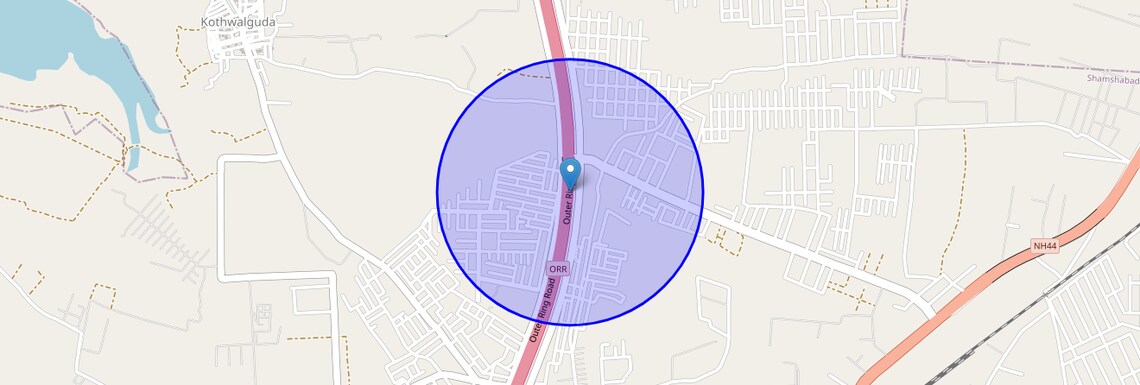 Location Map of Shamshabad Road, Hyderabad