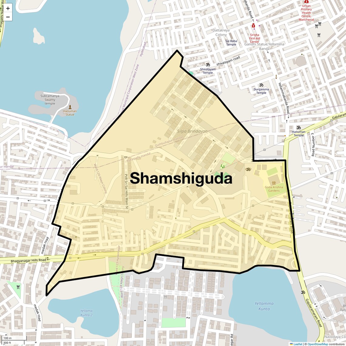 Location Map of Shamshiguda, Hyderabad