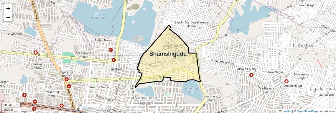 Location Map of Shamshiguda, Hyderabad