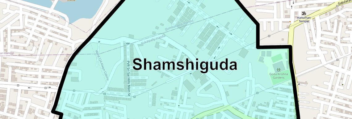 Location Map of Shamshiguda, Hyderabad