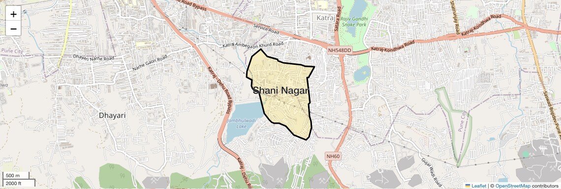Location Map of Shani Nagar, Pune