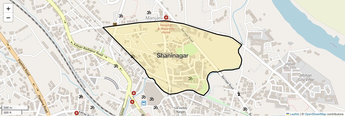 Location Map of Shaninagar, Thane