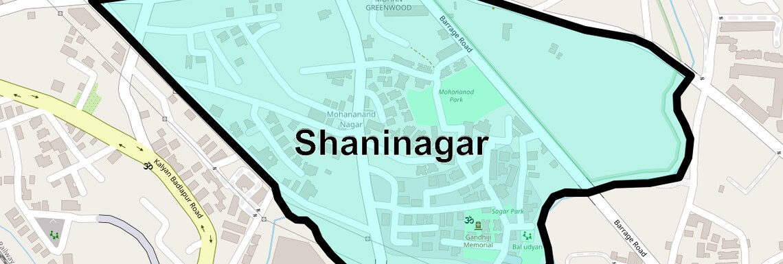 Location Map of Shaninagar, Thane