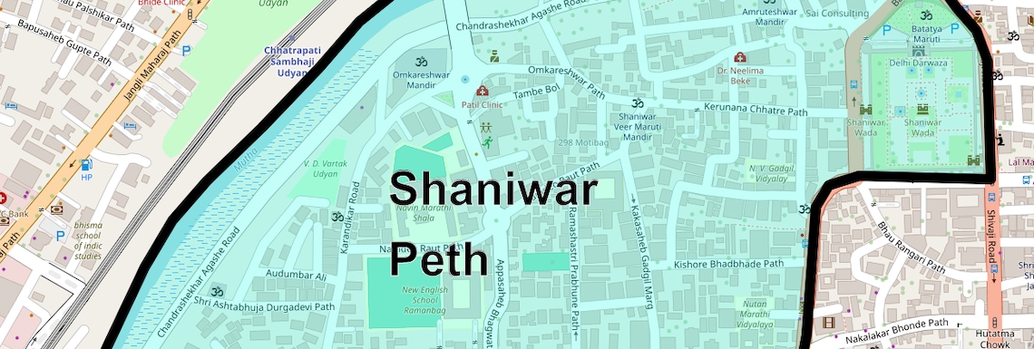 Location Map of Shaniwar Peth, Pune