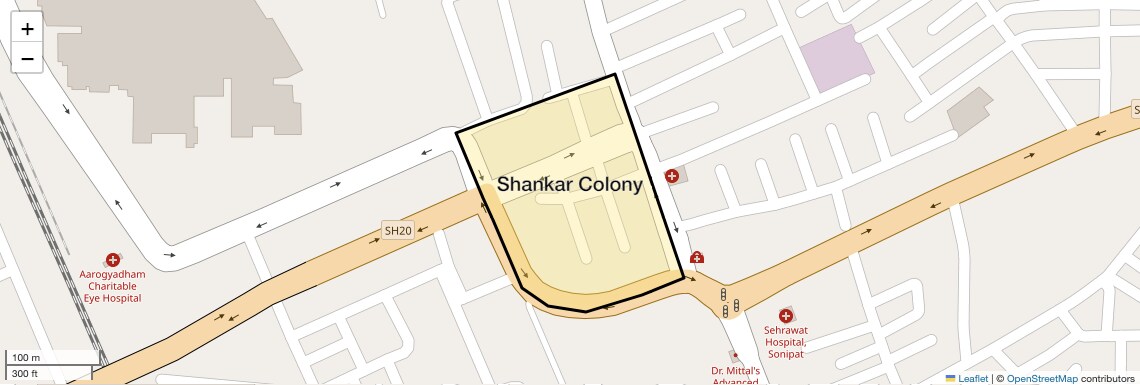Location Map of Shankar Colony, Sonipat