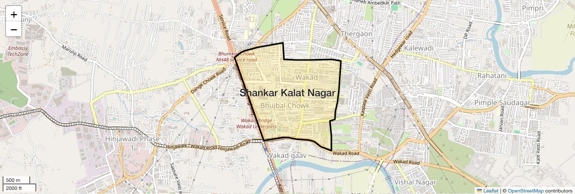 Location Map of Shankar Kalat Nagar, Pune