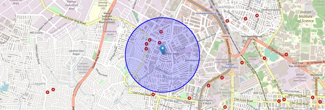 Location Map of Shankar Nagar, Bangalore