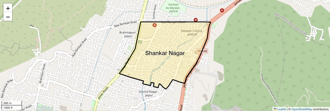 Location Map of Shankar Nagar, Jaipur