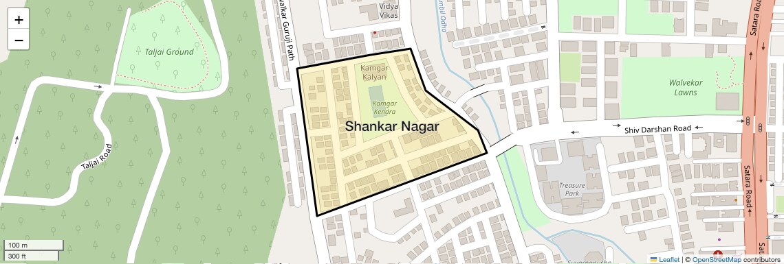Location Map of Shankar Nagar, Pune