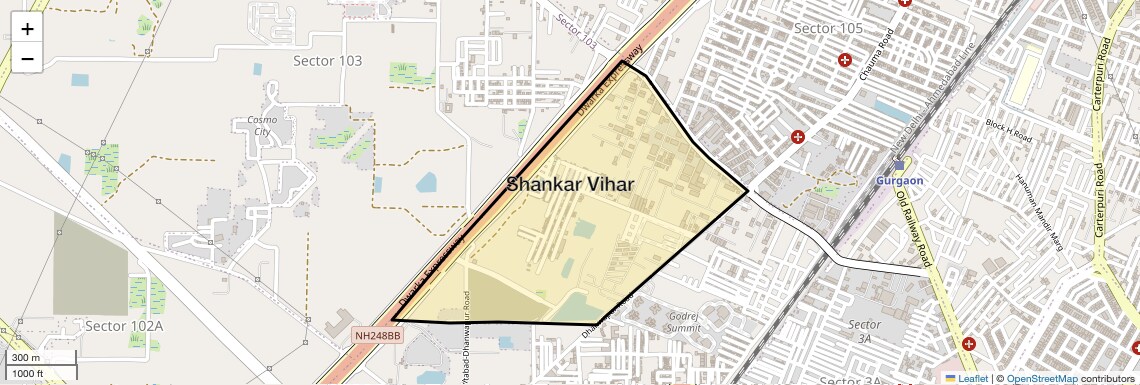 Location Map of Shankar Vihar, Gurgaon