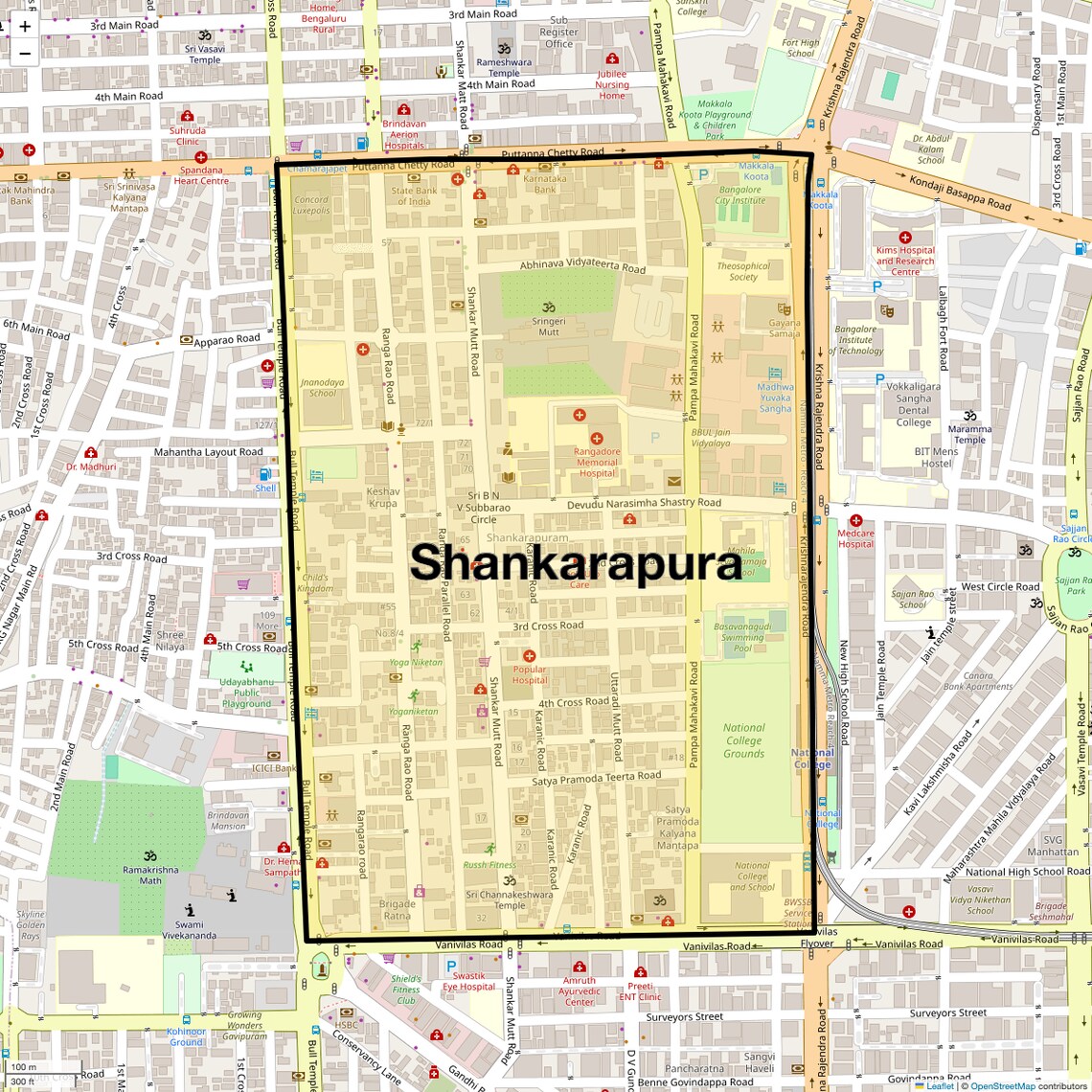 Location Map of Shankarapura, Bangalore