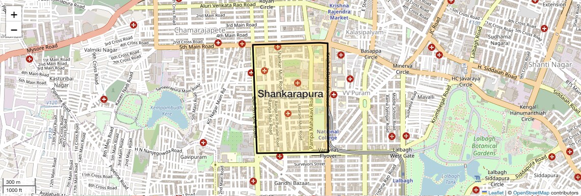 Location Map of Shankarapura, Bangalore