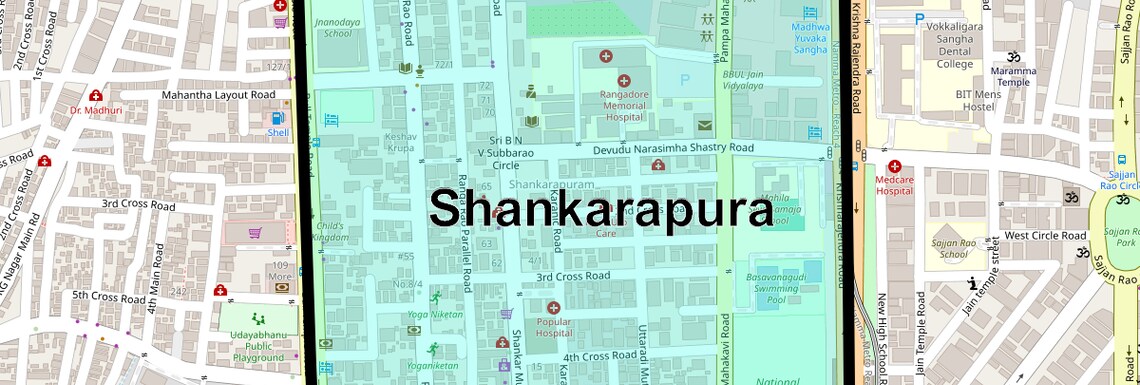 Location Map of Shankarapura, Bangalore