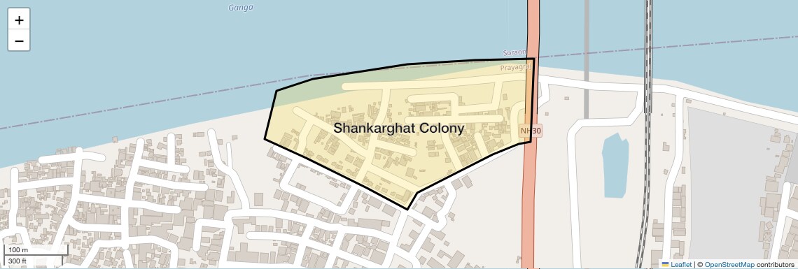 Location Map of Shankarghat Colony, Allahabad
