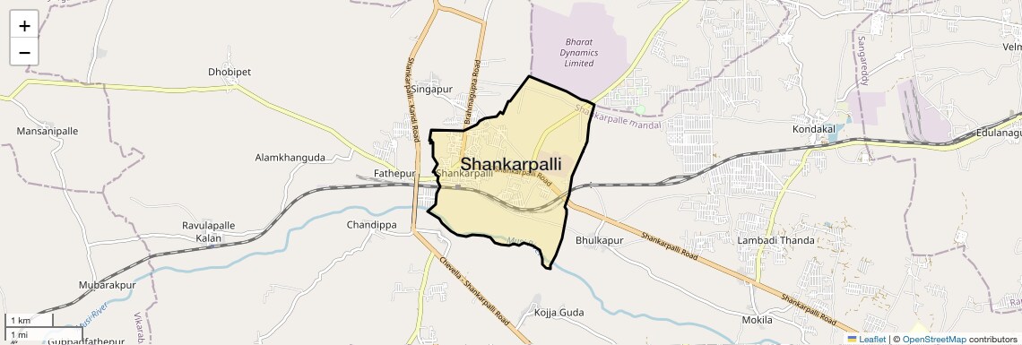 Location Map of Shankarpalli, Hyderabad