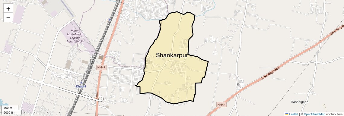 Location Map of Shankarpur, Nagpur