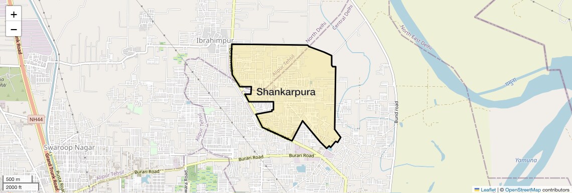 Location Map of Shankarpura, Delhi