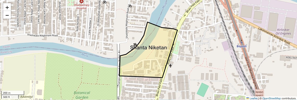 Location Map of Shanta Niketan, Pune