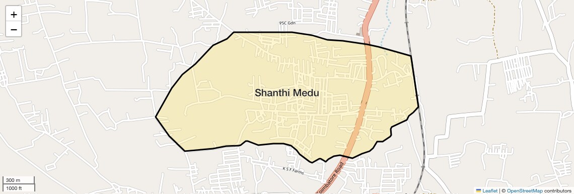 Location Map of Shanthi Medu, Coimbatore