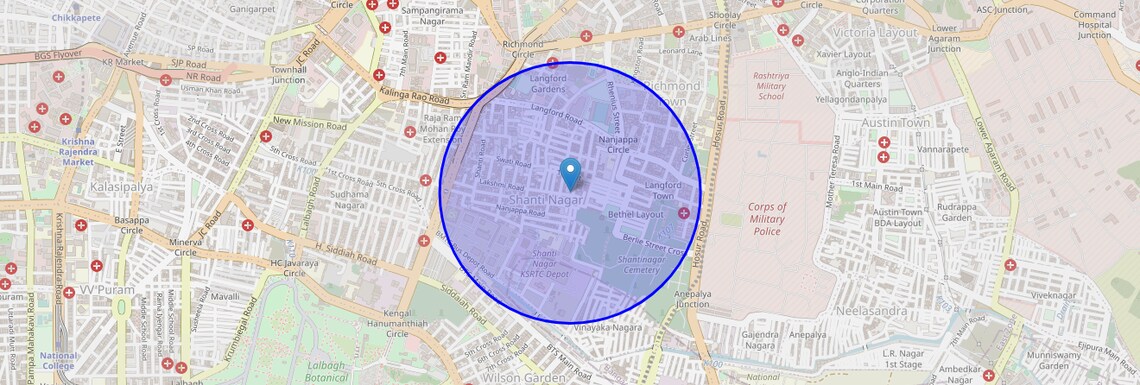 Location Map of Shanthi Nagar, Chennai