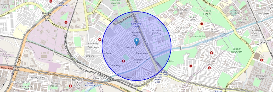Location Map of Shanti Nagar, Delhi