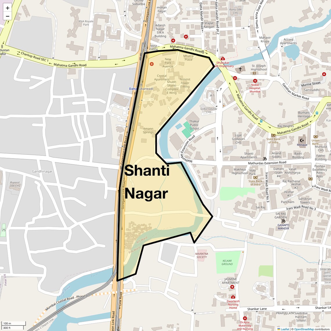 Location Map of Shanti Nagar, Mumbai