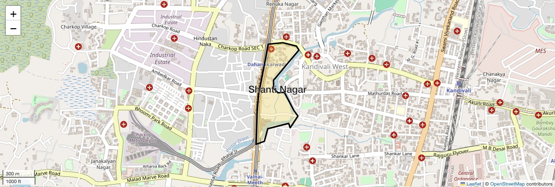 Location Map of Shanti Nagar, Mumbai