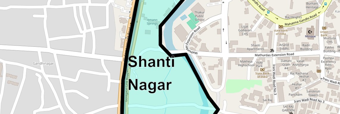 Location Map of Shanti Nagar, Mumbai
