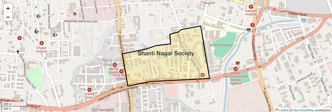 Location Map of Shanti Nagar Society, Pune