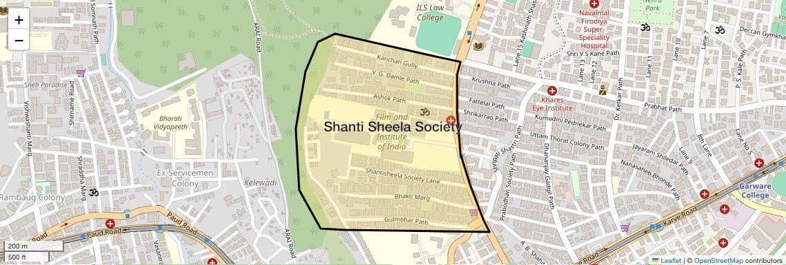 Location Map of Shanti Sheela Society, Pune