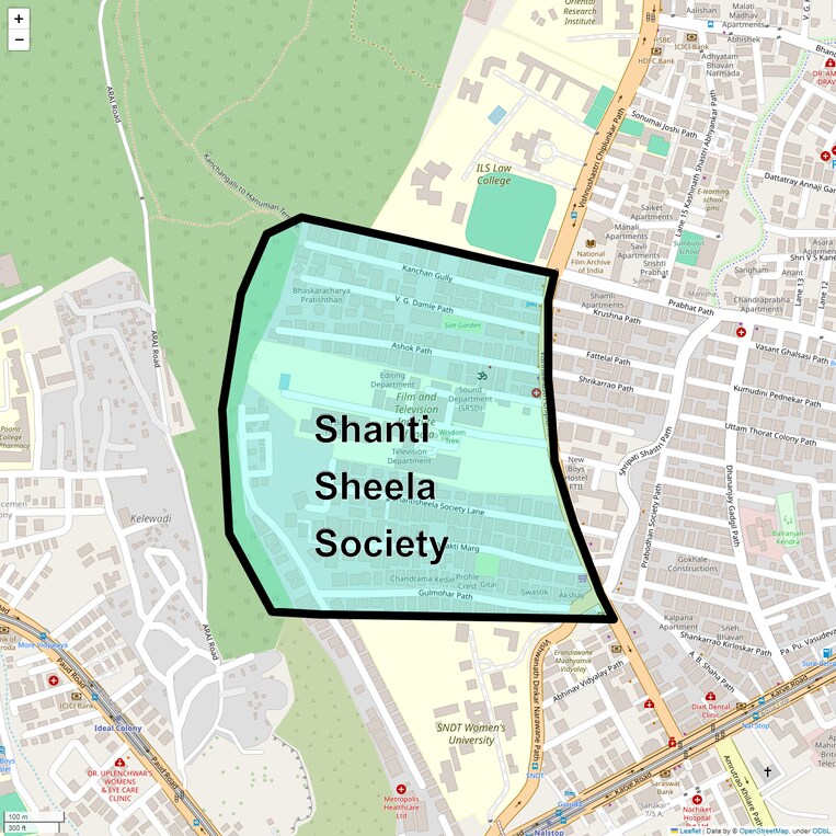 Location Map of Shanti Sheela Society