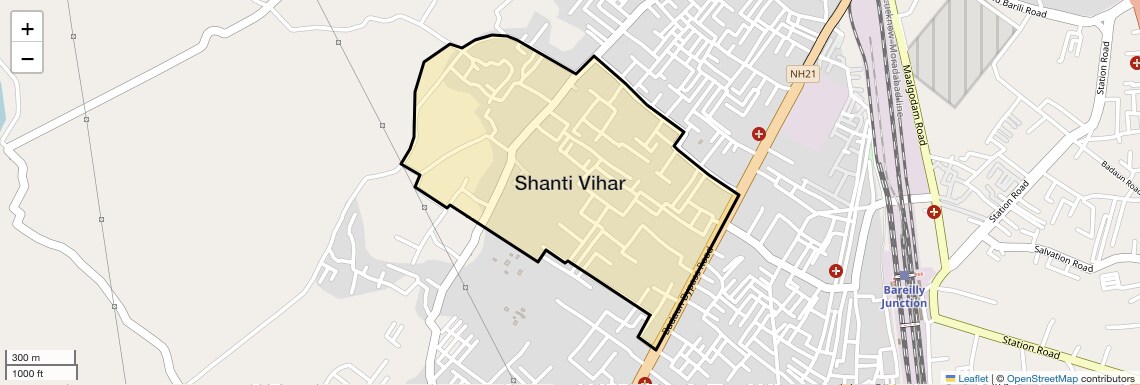 Location Map of Shanti Vihar, Bareilly