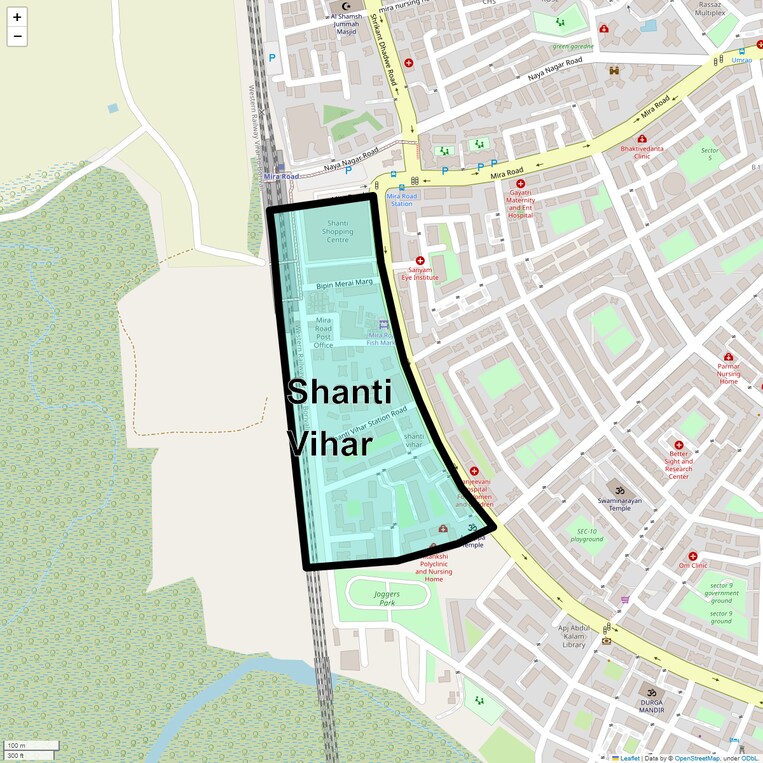 Location Map of Shanti Vihar