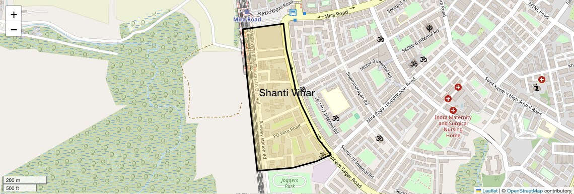 Location Map of Shanti Vihar, Thane
