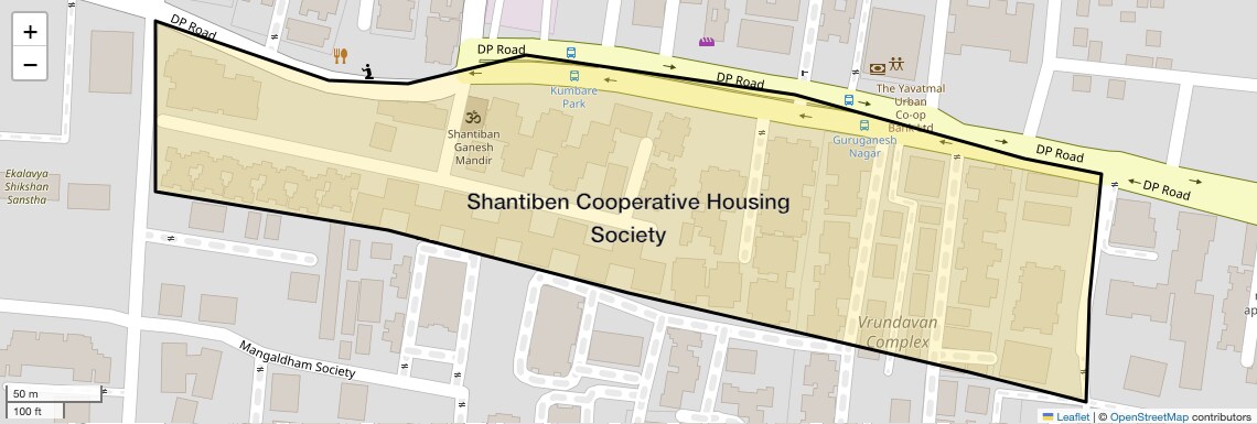 Location Map of Shantiben Cooperative Housing Society, Pune