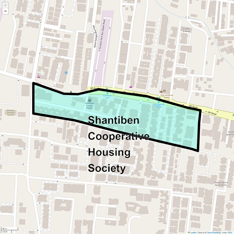 Location Map of Shantiben Cooperative Housing Society