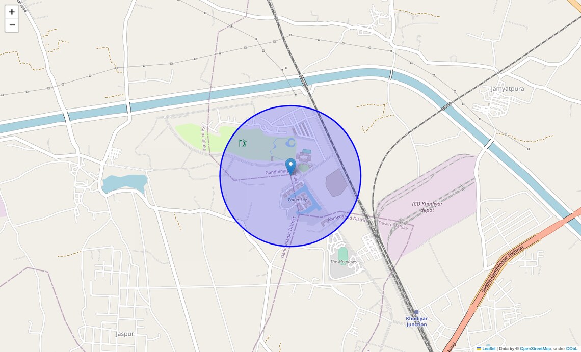 Location Map of Shantigram, Ahmedabad