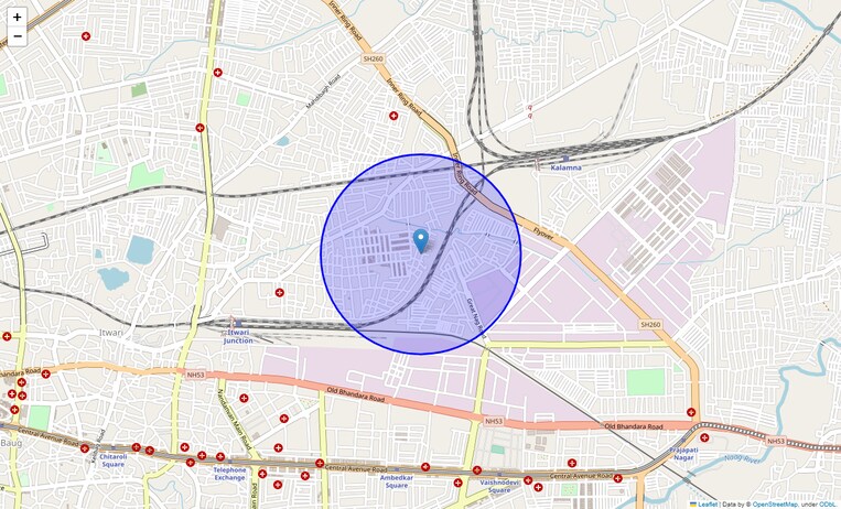Location Map of Shantinagar Colony
