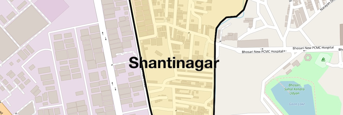 Location Map of Shantinagar, Pune